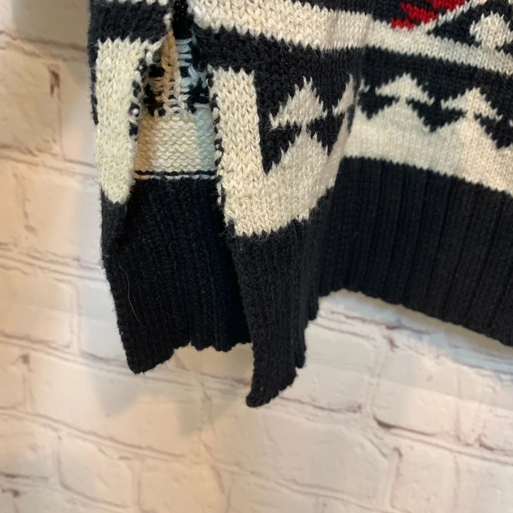 Lauren Ralph Lauren Black Red Tribal Sweater Size L​